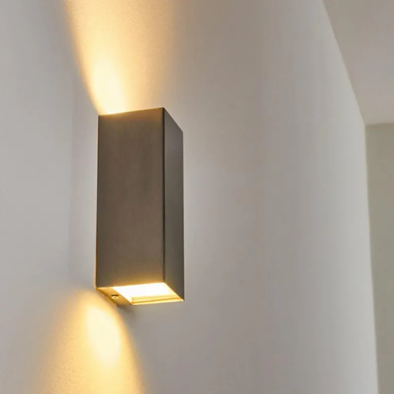 hofstein Applique murale d'extérieur Bogachiel LED Acier brossé, 1 lumière