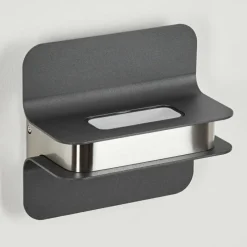 hofstein Applique murale d'extérieur Blanchard LED Nickel mat, Noir, 1 lumière