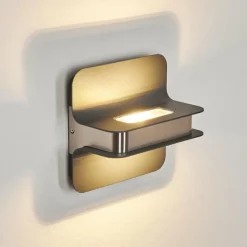 hofstein Applique murale d'extérieur Blanchard LED Nickel mat, Noir, 1 lumière