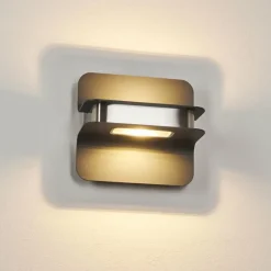 hofstein Applique murale d'extérieur Blanchard LED Nickel mat, Noir, 1 lumière