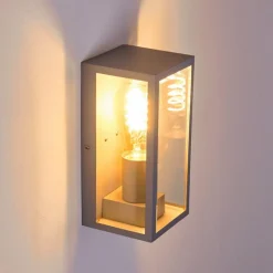 Lampes Vintages & Rétros-hofstein Applique murale d'extérieur Hakkas Argenté, 1 lumière