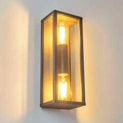 hofstein Applique murale d'extérieur Kiwalik Anthracite, 2 lumières