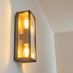 hofstein Applique murale d'extérieur Kiwalik Anthracite, 2 lumières