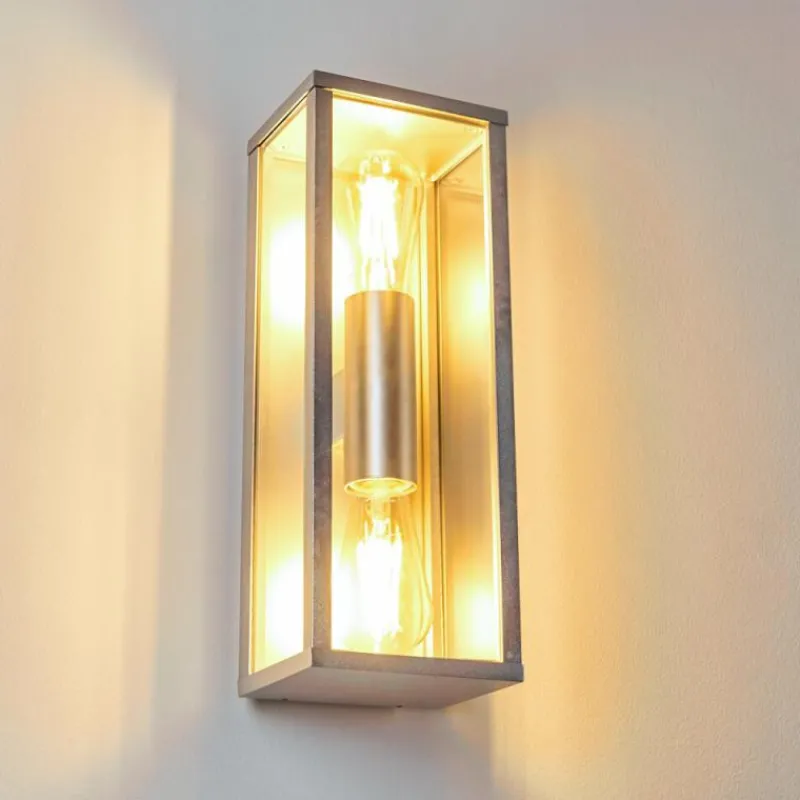 hofstein Applique murale d'extérieur Kiwalik Argenté, 2 lumières