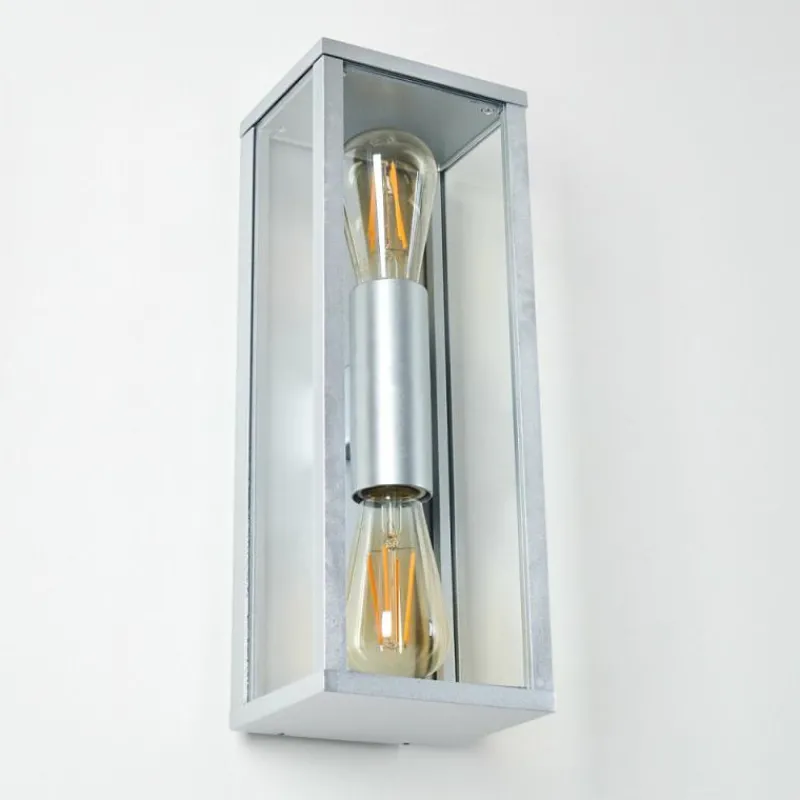 hofstein Applique murale d'extérieur Kiwalik Argenté, 2 lumières