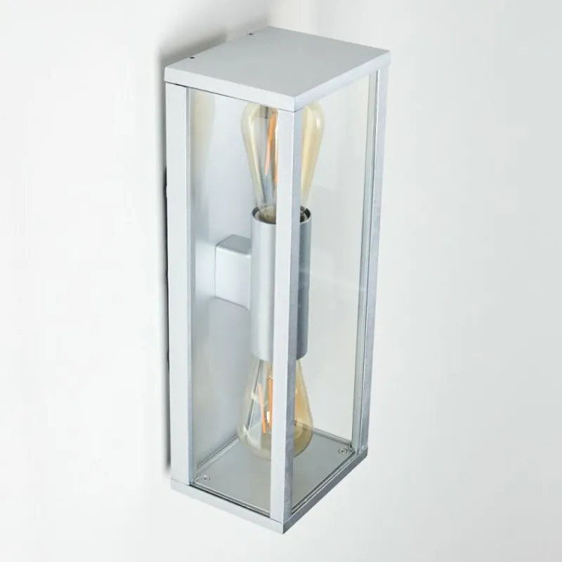 hofstein Applique murale d'extérieur Kiwalik Argenté, 2 lumières