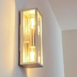 hofstein Applique murale d'extérieur Kiwalik Argenté, 2 lumières