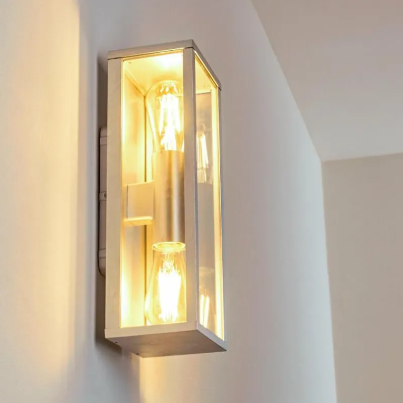 hofstein Applique murale d'extérieur Kiwalik Argenté, 2 lumières