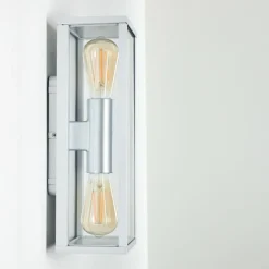 hofstein Applique murale d'extérieur Kiwalik Argenté, 2 lumières