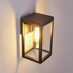 Lampes Vintages & Rétros-hofstein Applique murale d'extérieur Baoshan Noir, 1 lumière