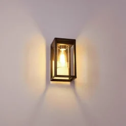 Lampes Vintages & Rétros-hofstein Applique murale d'extérieur Baoshan Noir, 1 lumière