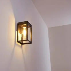 Lampes Vintages & Rétros-hofstein Applique murale d'extérieur Baoshan Noir, 1 lumière