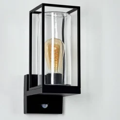 hofstein Applique murale d'extérieur Palanga Noir, 1 lumière, Détecteur de mouvement