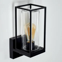 hofstein Applique murale d'extérieur Palanga Noir, 1 lumière, Détecteur de mouvement