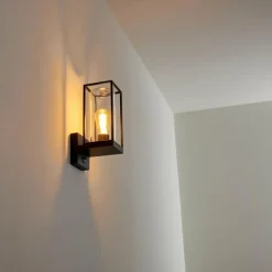 hofstein Applique murale d'extérieur Palanga Noir, 1 lumière, Détecteur de mouvement