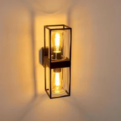 hofstein Applique murale d'extérieur Palanga Noir, 2 lumières