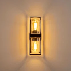 hofstein Applique murale d'extérieur Palanga Noir, 2 lumières