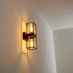 hofstein Applique murale d'extérieur Palanga Noir, 2 lumières