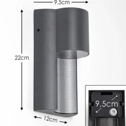 hofstein Applique murale d'extérieur Bormio Gris, Argenté, 1 lumière