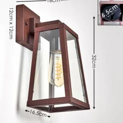 Lampes Vintages & Rétros-hofstein Applique murale d'extérieur Zakopane Rouille, Noir, 1 lumière