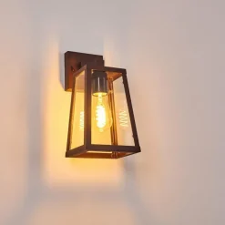 Lampes Vintages & Rétros-hofstein Applique murale d'extérieur Zakopane Rouille, Noir, 1 lumière