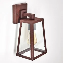 Lampes Vintages & Rétros-hofstein Applique murale d'extérieur Zakopane Rouille, Noir, 1 lumière