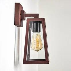Lampes Vintages & Rétros-hofstein Applique murale d'extérieur Zakopane Rouille, Noir, 1 lumière