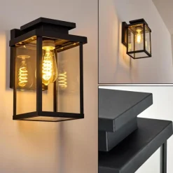 hofstein Applique murale d'extérieur Tieva Noir, 1 lumière