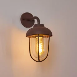 Lampes Vintages & Rétros-hofstein Applique murale d'extérieur Poznan Rouille, 1 lumière