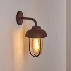 Lampes Vintages & Rétros-hofstein Applique murale d'extérieur Poznan Rouille, 1 lumière