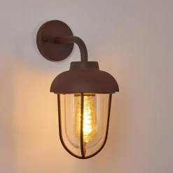 Lampes Vintages & Rétros-hofstein Applique murale d'extérieur Poznan Rouille, 1 lumière