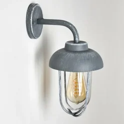 Lampes Vintages & Rétros-hofstein Applique murale d'extérieur Poznan Gris, Blanc, 40 lumières