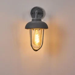 Lampes Vintages & Rétros-hofstein Applique murale d'extérieur Poznan Gris, Blanc, 40 lumières