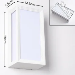 hofstein Applique murale d'extérieur Montreux LED Aluminium, Blanc, 1 lumière