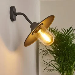 Lampes Vintages & Rétros-hofstein Applique murale d'extérieur Mijas Anthracite, 1 lumière