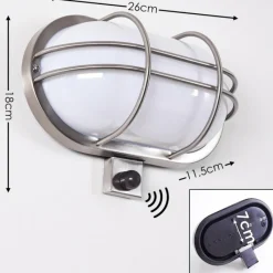 hofstein Applique murale d'extérieur Belmopan Acier inoxydable, 1 lumière, Détecteur de mouvement