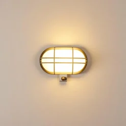 hofstein Applique murale d'extérieur Belmopan Acier inoxydable, 1 lumière, Détecteur de mouvement