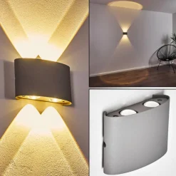 hofstein Applique murale d'extérieur Abaiang LED Gris, 1 lumière