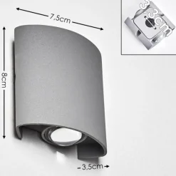 hofstein Applique murale d'extérieur Abaiang LED Gris, 1 lumière