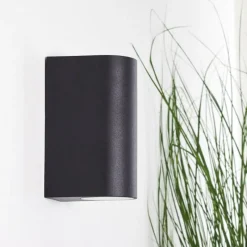 hofstein Applique murale d'extérieur Komoren LED Noir, 2 lumières