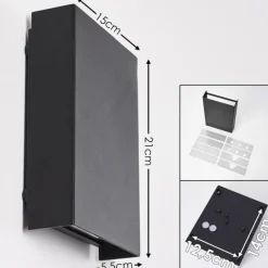 hofstein Applique murale d'extérieur Benin LED Noir, 2 lumières