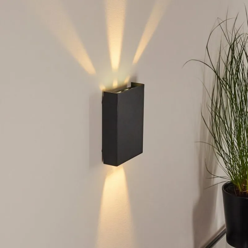 hofstein Applique murale d'extérieur Benin LED Noir, 2 lumières