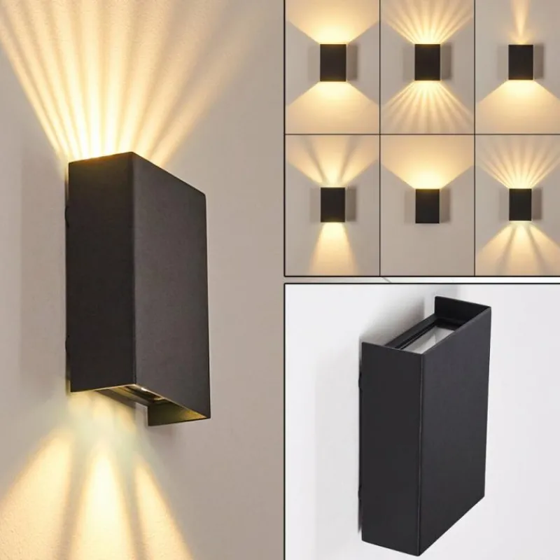 hofstein Applique murale d'extérieur Benin LED Noir, 2 lumières