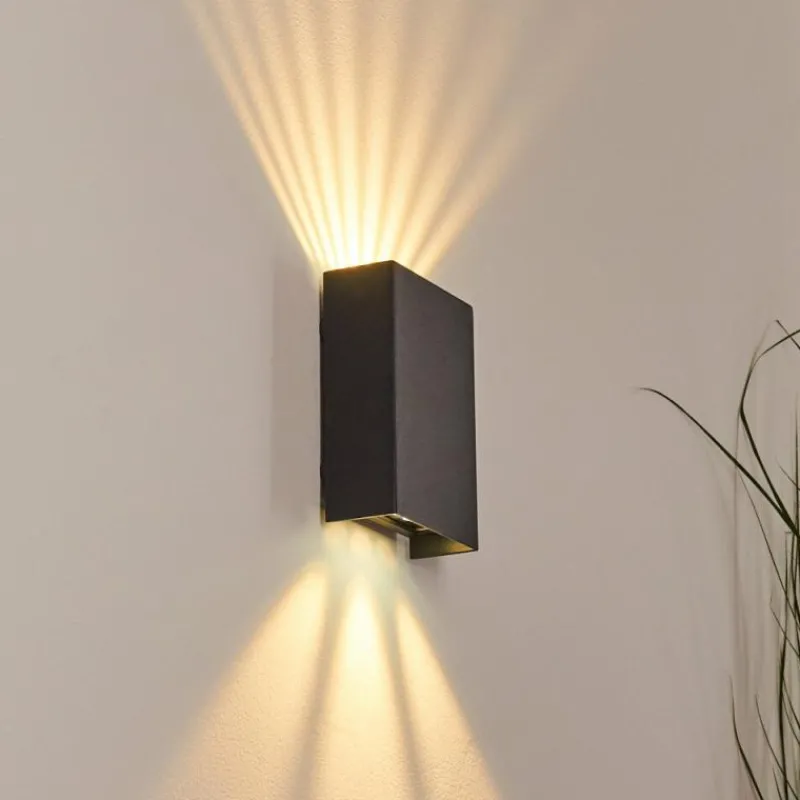 hofstein Applique murale d'extérieur Benin LED Noir, 2 lumières