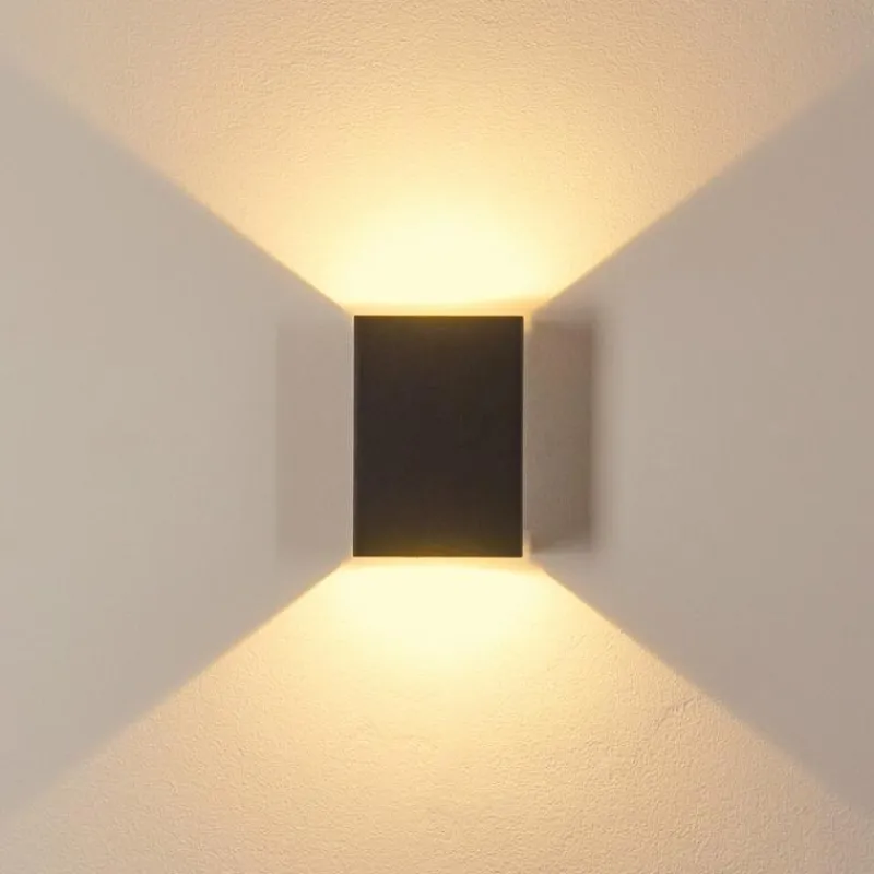 hofstein Applique murale d'extérieur Benin LED Noir, 2 lumières