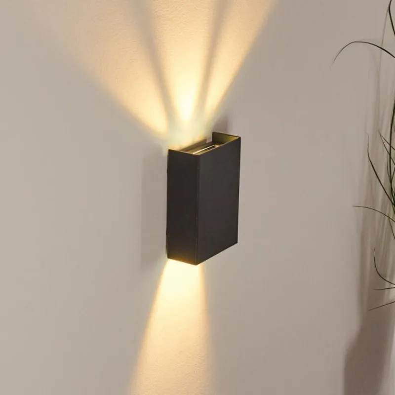 hofstein Applique murale d'extérieur Benin LED Noir, 2 lumières