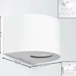 hofstein Applique murale d'extérieur Windhoek LED Blanc, 2 lumières