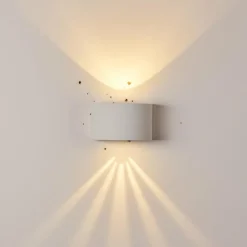 hofstein Applique murale d'extérieur Windhoek LED Blanc, 2 lumières