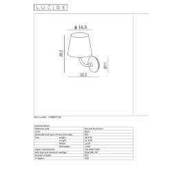 Luminaires Lucide Applique murale d'extérieur Lucide JUSTIN LED Noir, 1 lumière