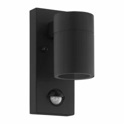 Luminaires Eglo Applique murale d'extérieur Eglo RIGA LED Noir, 1 lumière, Détecteur de mouvement